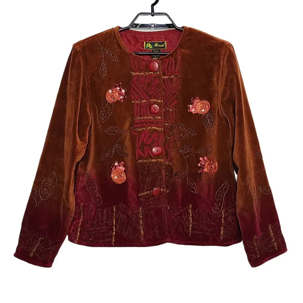 Vintage Mirasol Blazer Jacket Velvet Size Medium